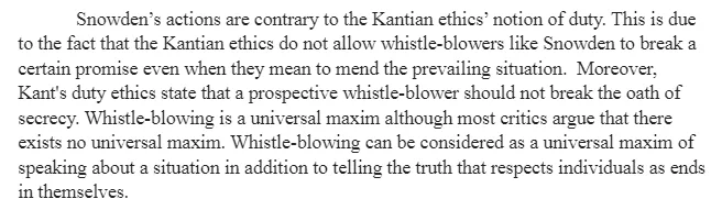  Whistle Blowing and Kantian ethics