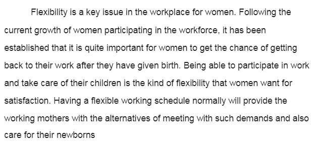 Women Flexibility in the Workplace