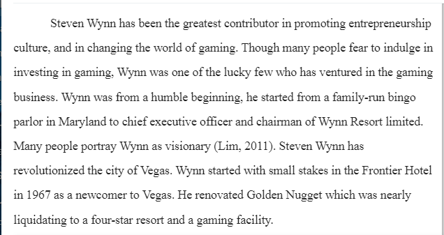 Wynn Resorts Case Analysis-BUSN 620