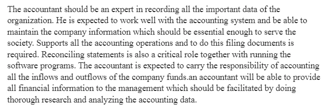 Accountant Job Description