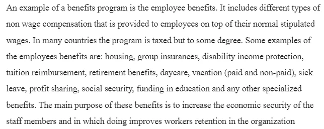 Administration Process Involved Employee Benefits Programs