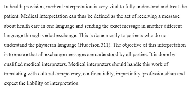 Best practices in Medical Language Interpretation