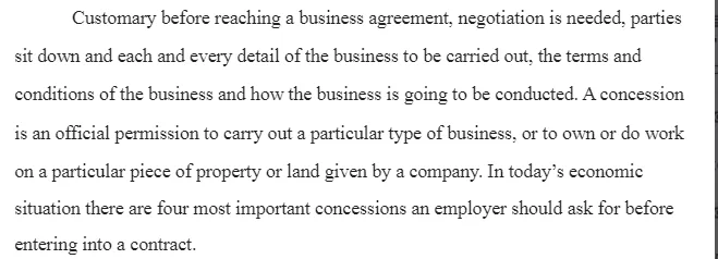 Concessions an Employer Would Ask For in a Contract