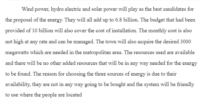 Developing a New Energy Plan for an Existing Metropolitan Area