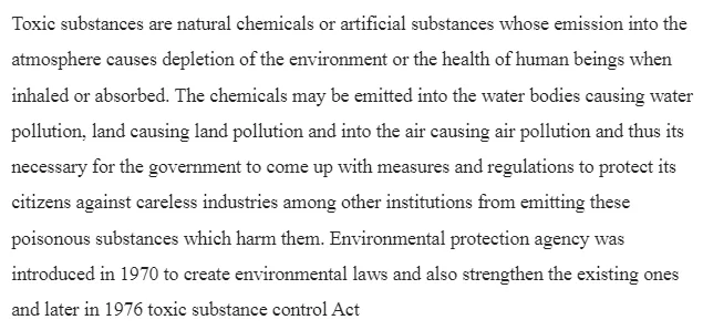 Environmental Law-Toxic Substance Control Act 