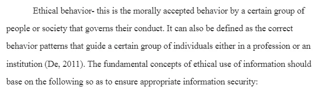 Ethical Behavior and Its Concepts