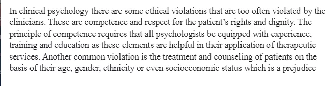 Ethical Violations in Clinical Psychology