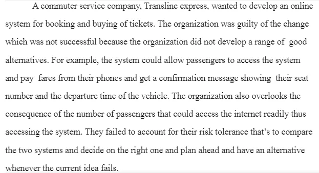 Example of Change Failure in an Organization