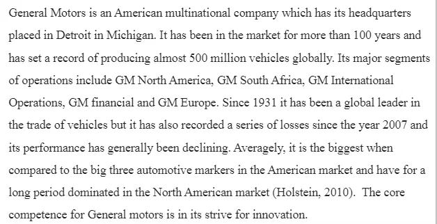 External Environmental Scan-General Motors