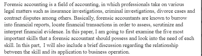 Forensic Accounting at Practice