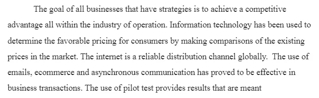 Impact of Information Technology on Competitive Position