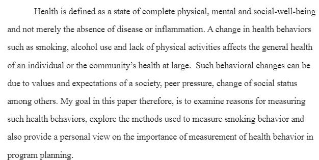 Importance Measuring Health Behaviors