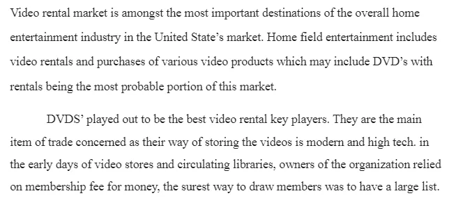 Industry Analysis of the Home Video Rental Industry