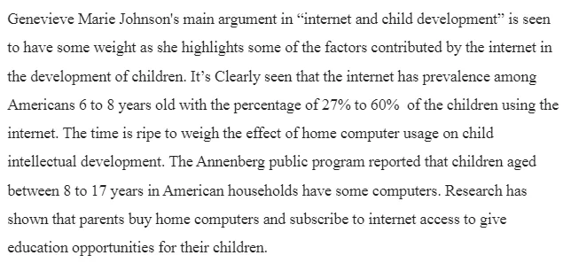 Internet Use and Child Development