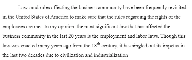 The Most Significant Business Law