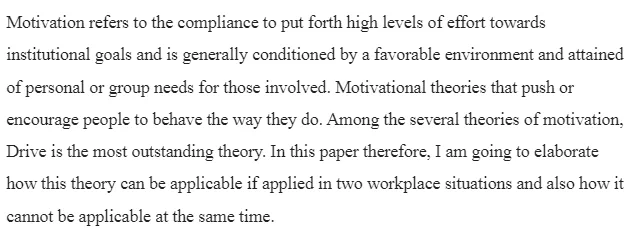 Motivation Concepts in the Workplace