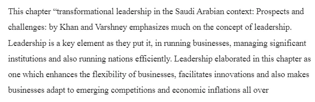 Transformational Leadership in the Saudi-Arabian Cultural context