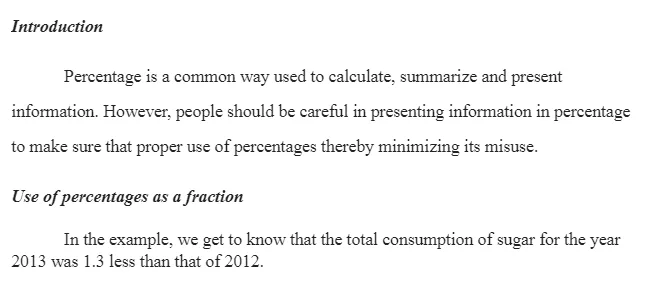 Use and Misuse of Information Presented in Percentage