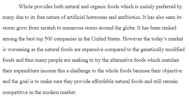 Whole Foods Strategic Audit