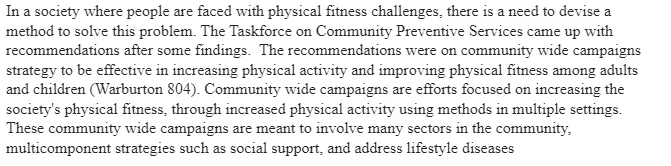 Community-wide Physical Activity Campaign Strategies