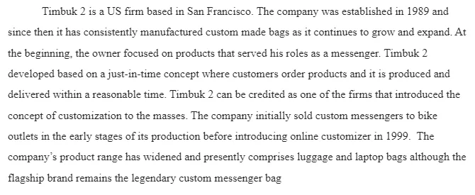 The Tao of Timbuk 2 Case Study