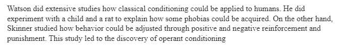 Classical Conditioning Model of Behavior Vs. Operant Conditioning