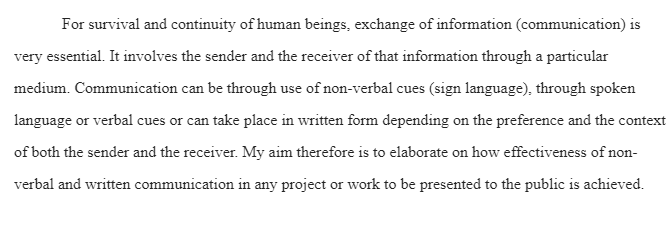 Effectiveness of Non-verbal and Written Communication