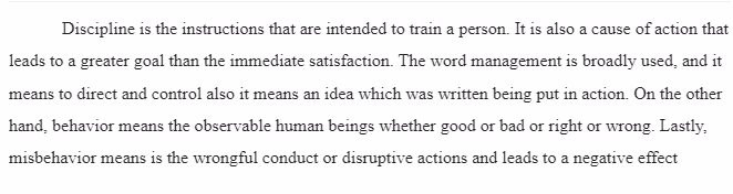 Compare Discipline and Management and Behavior 