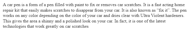 Completing a Workplace Technical task-How to Use a Car Pen