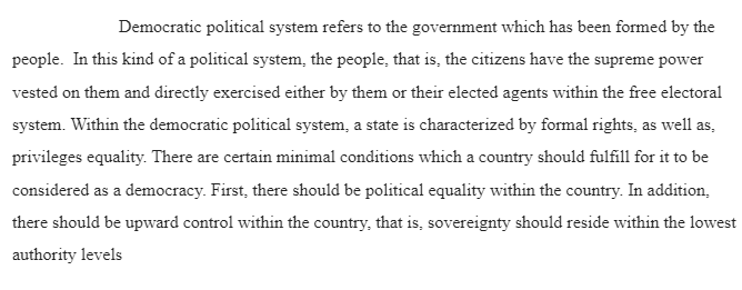 Definition of a Democratic Political System