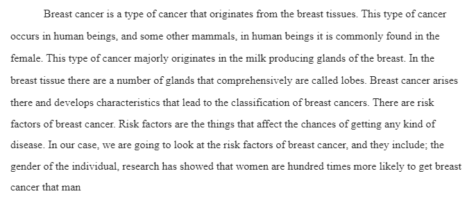 Risk factors for Breast Cancer
