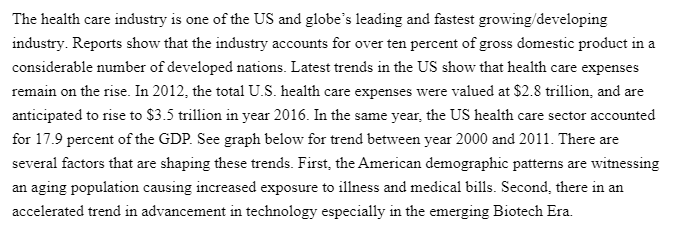The Health Care Scene-Contemporary Trends 