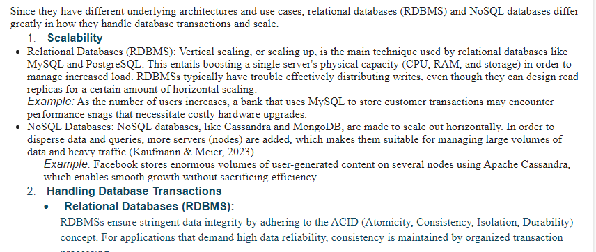 Differences Between Relational Databases and NoSQL Databases