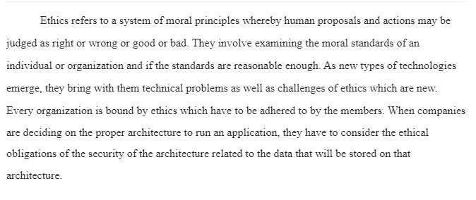 Ethical Obligation to Consider in the Security of Data Architecture