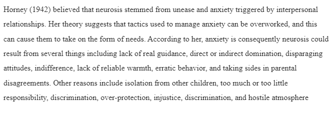 Horney’s Theory of Coping with Neurotic Needs