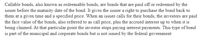 Debt Volatility-Callable and Convertible and Putable bonds