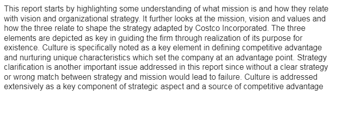 Internal Environmental Scan-Costco Wholesale Incorporated