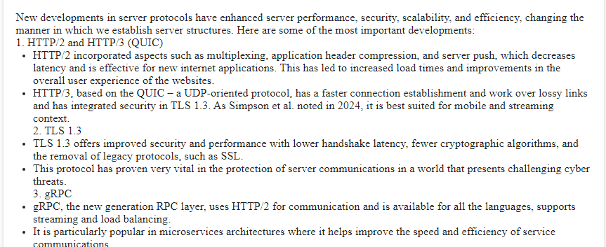 Most Important Advances in Server Protocols