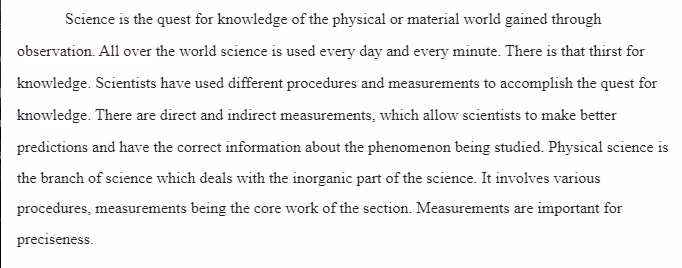 Procedures in the Physical Sciences-Challenges in Measurements