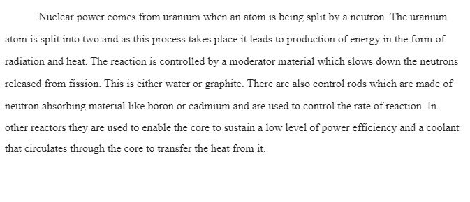 Scientific and Technical Concepts Regarding Use of Nuclear Power