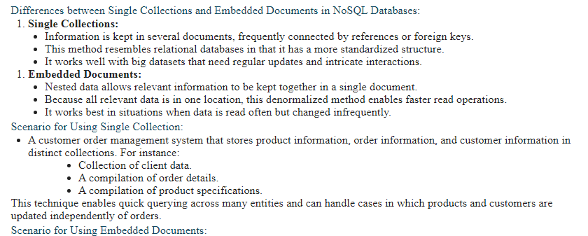 Single Collections Vs. Embedded Documents in NoSQL Databases