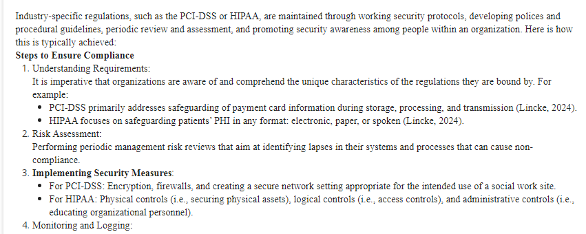 System Security-Compliance with Industry Regulations