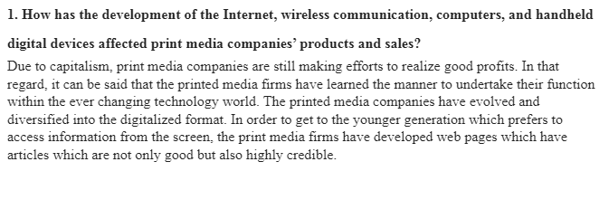The Influence of New Technology on the Print Media Industry