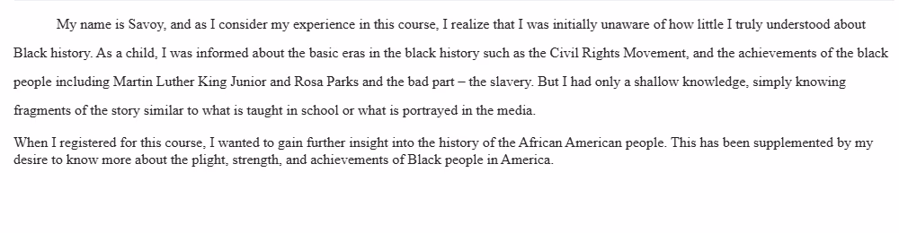 Reflecting on The African American Experience