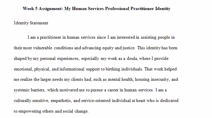 My Human Services Professional Practitioner Identity