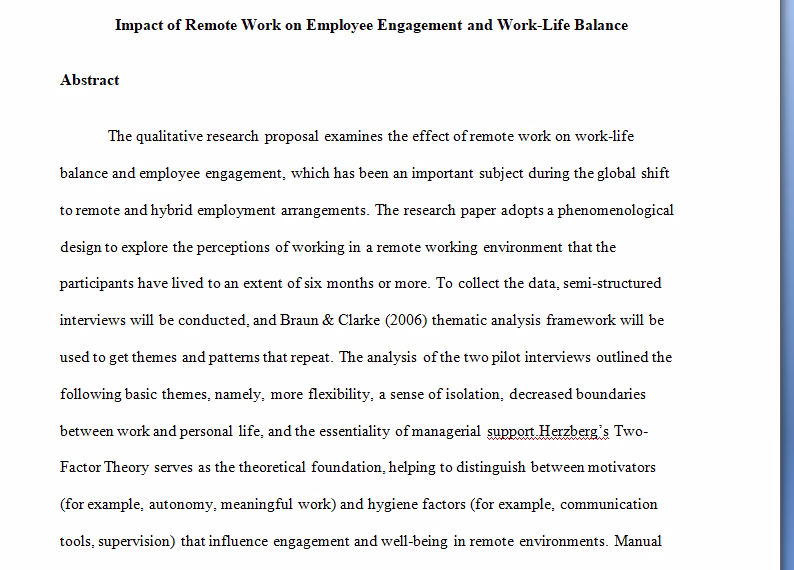 Impact of Remote Work on Employee Engagement and Work-Life Balance