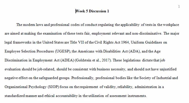 
The Legal Environment for Assessment