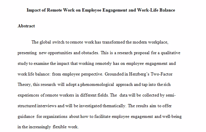 Impact of Remote Work on Employee Engagement and Work-Life Balance