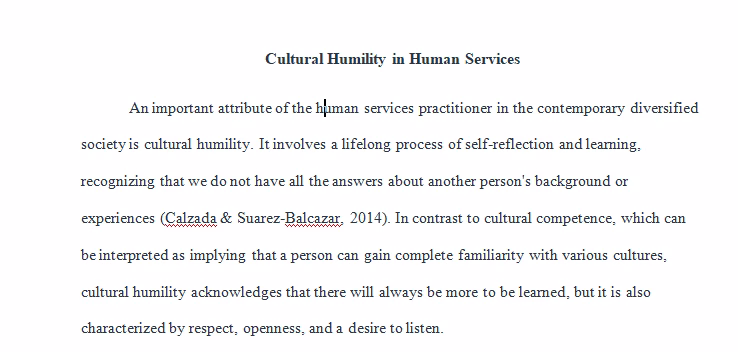 Cultural Humility in Human Services