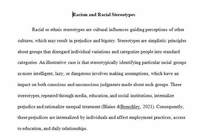 Racial Stereotypes and Racism